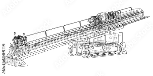 Horizontal directional drilling machine vector