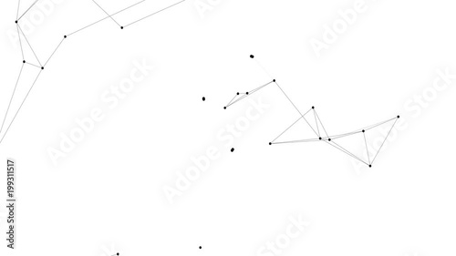 Loopable polygon blockchain technology network futuristic abstract black net on white background. Global cryptocurrency blockchain business banner concept. 4K seamless loop video footage animation