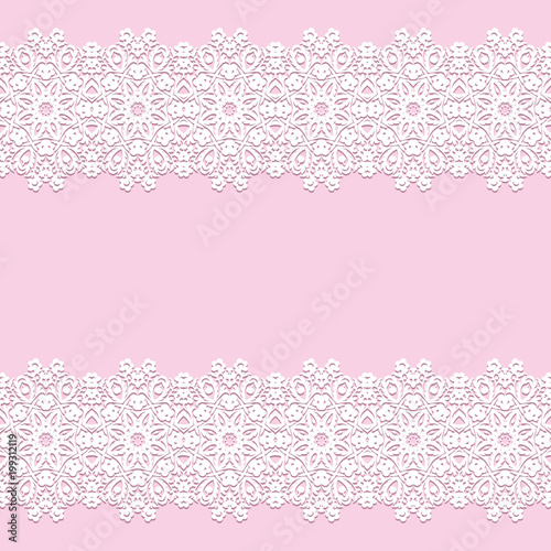 white lace borders with shadow, ornamental paper lines, vector. signboard name. Romantic wedding invitation. Abstract ornament. eps 8