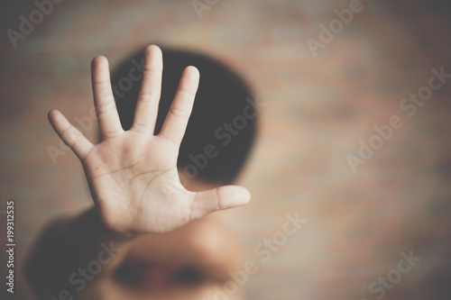 Stop abusing boy violence, Human Rights Day concept.