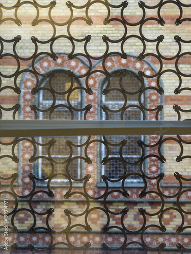 Window in Hungarian Jewish Museum at Great Synagogue, Dohany Street, Budapest, Hungary