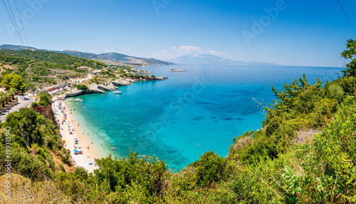 Beautiful sunny view of one of the Zakynthos beaches, Greece