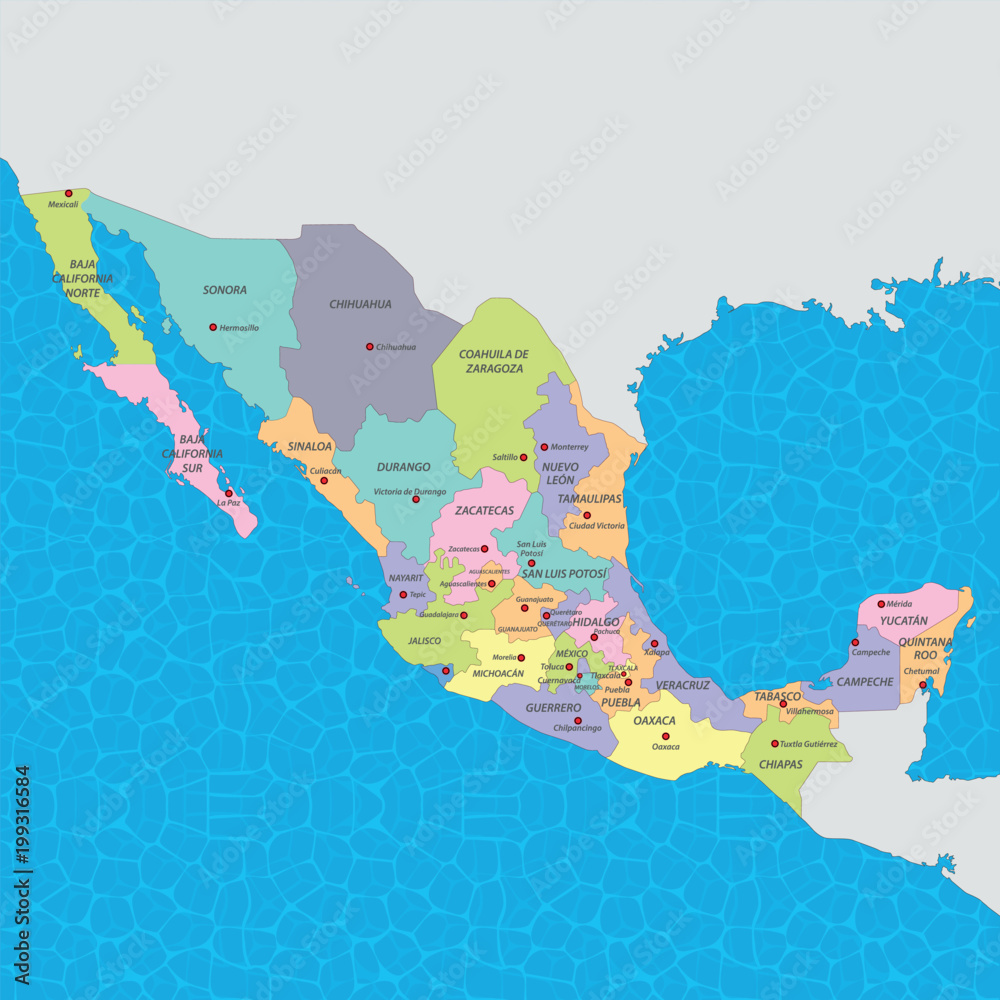 Fototapeta premium Map of Mexico