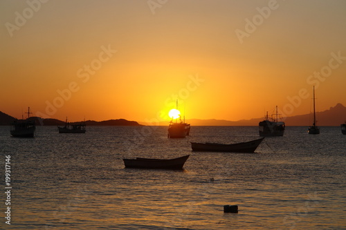 marine sunset in Juan Griego, Margarita Island, Venezuela photo