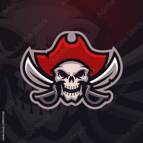 Dekoracja na wymiar  dead-pirate-mascot-logo-eps10-vector