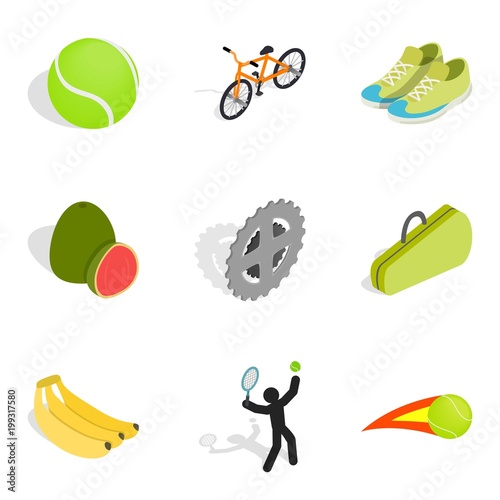 Recompense icons set, isometric style