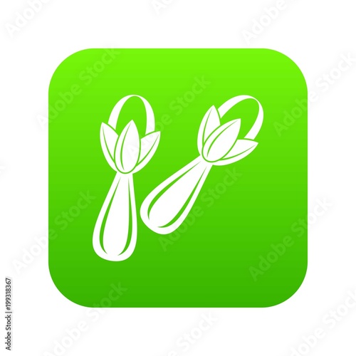 Spice cloves icon digital green