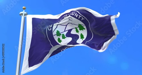 Flag of Cleburne, county of the state of Alabama, in United States - loop photo