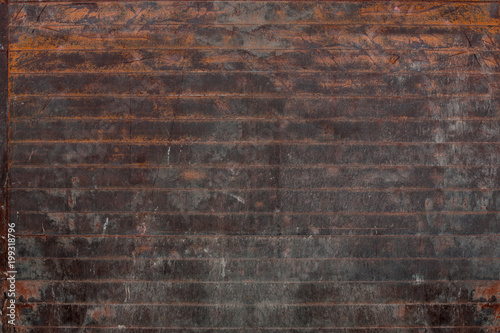 Old Vintage Dark Metal Wall Oxidized Rust Background Wall