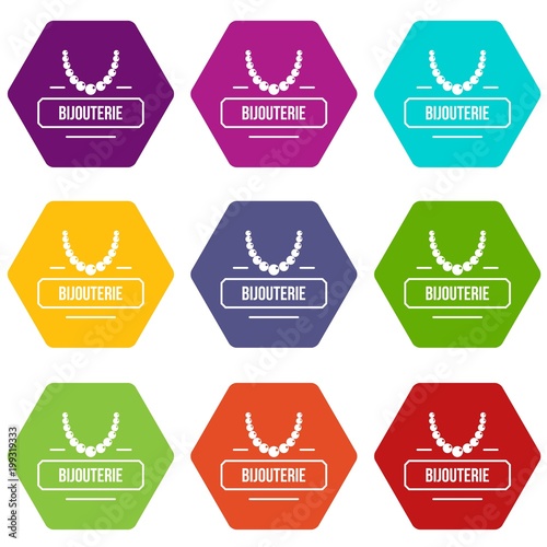 Jewelry bijouterie icons set 9 vector
