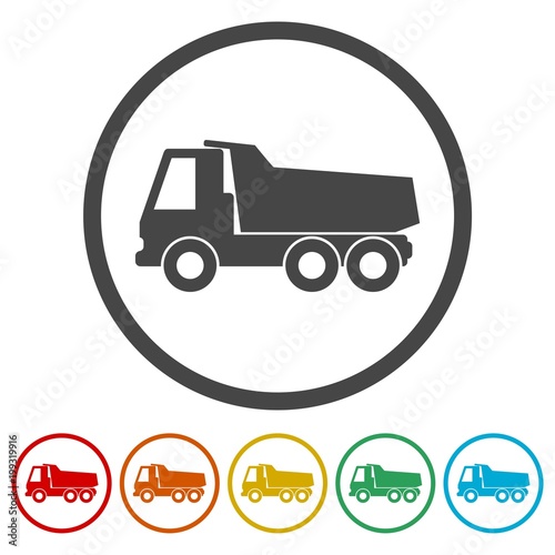Truck icon, Truck silhouette, 6 Colors Included