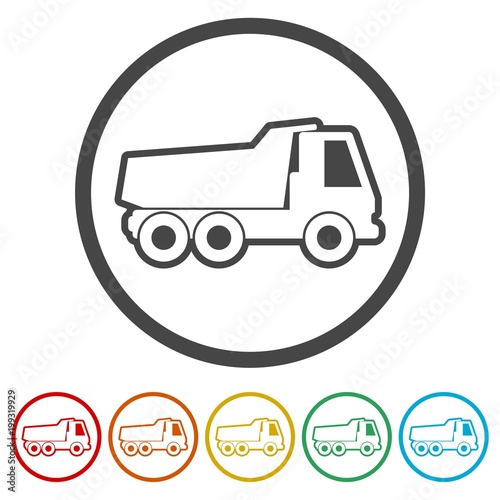 Truck icon, Truck silhouette, 6 Colors Included