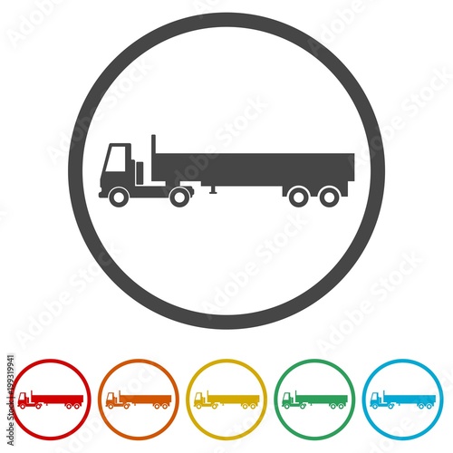 Truck icon, Truck silhouette, 6 Colors Included