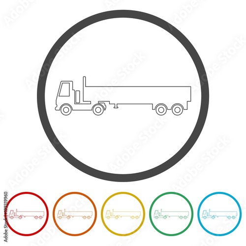 Truck icon, Truck silhouette, 6 Colors Included