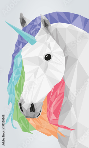 Regenbogen-Einhorn Papercut Vektorgrafik
