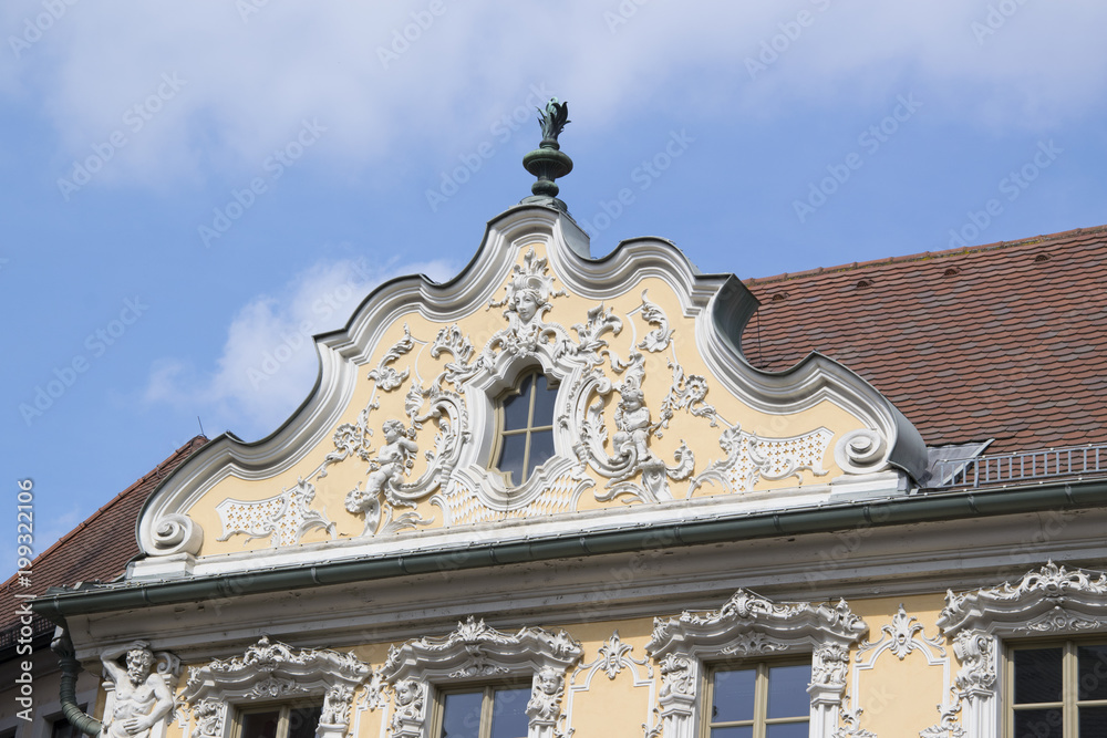  roof decoration of an old house in the center of würzburg in bavaria part one