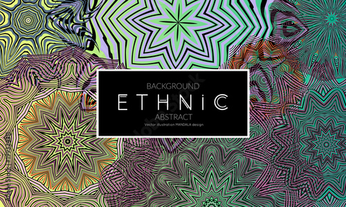 Ethnic banners template with floral Mandala ornament.