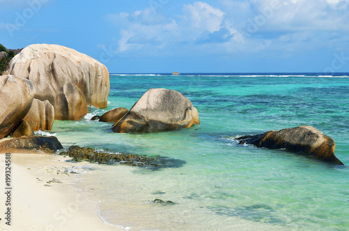 Tropical beach on Seychelles islands