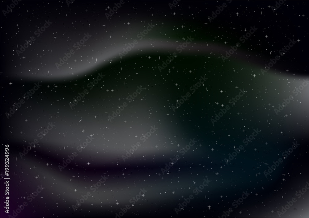 Fototapeta premium Abstract aurora with star on black background.