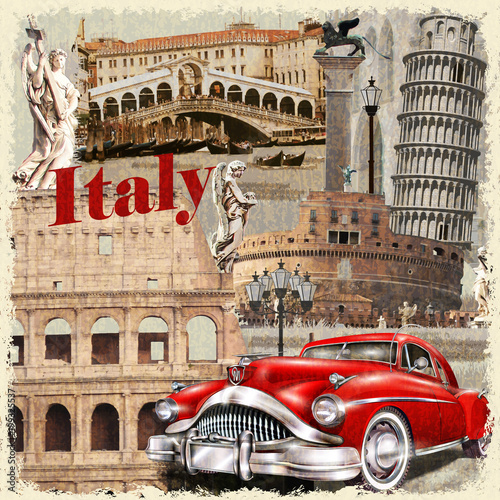 Plakat Włochy rocznika plakatu.