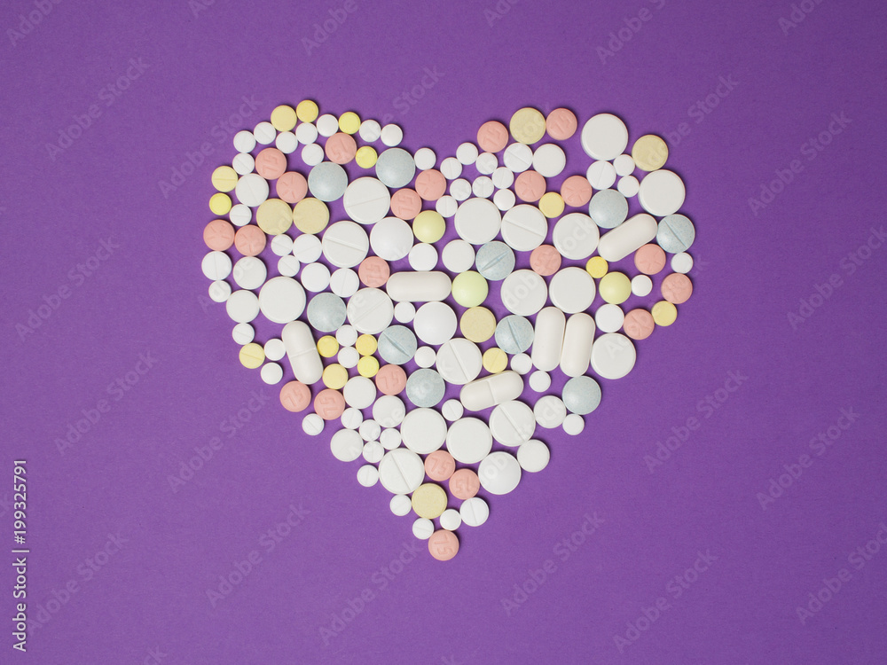 Heart-shaped pills. Heart-shaped pills.