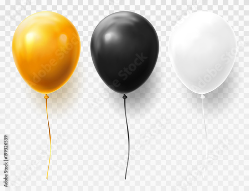 Realistic and volumetric balloons on transparent