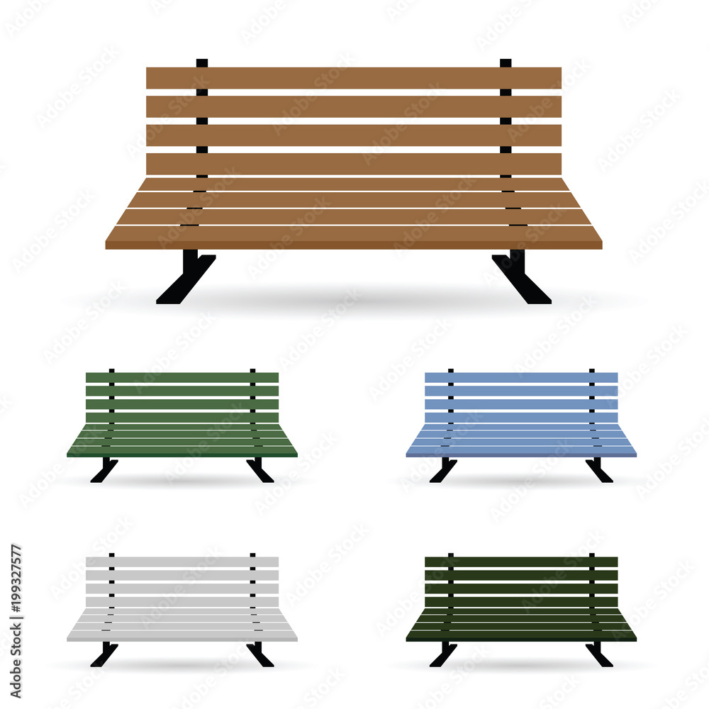 Fotografie bench in five color illustration