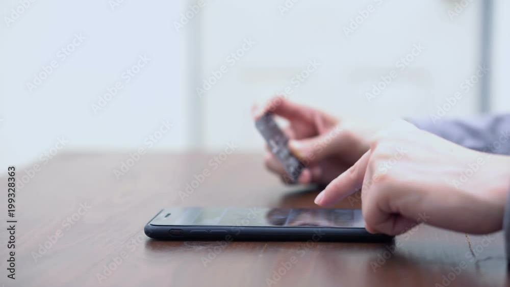 Online shopping on smart phone with Credit card, Payment Online shopping on smart phone with Credit card, Payment