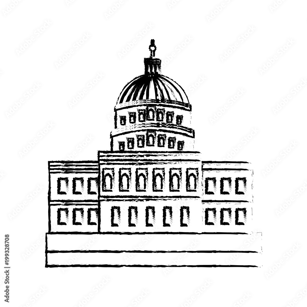 united states capitol building in washington dc vector illustration sketch