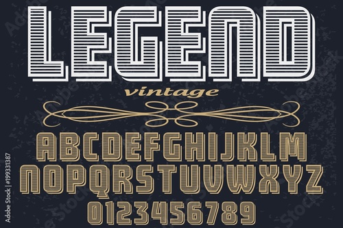 Vintage Font handcrafted vector script alphabet,design handwritten