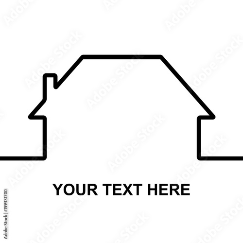 House in minimal flat style cleaness line. The card with line house. Vector illustration