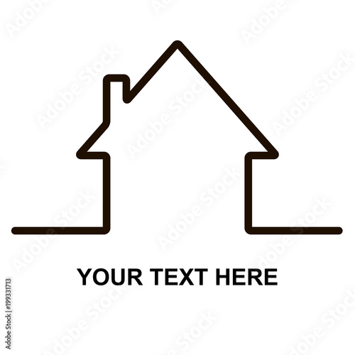 House in minimal flat style cleaness line. The card with line house. Vector illustration