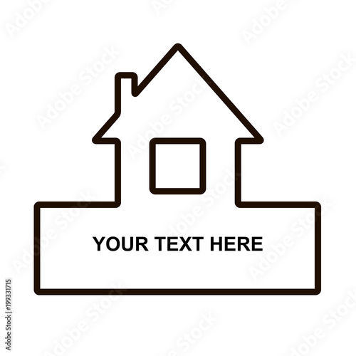 House in minimal flat style cleaness line. The card with line house. Vector illustration