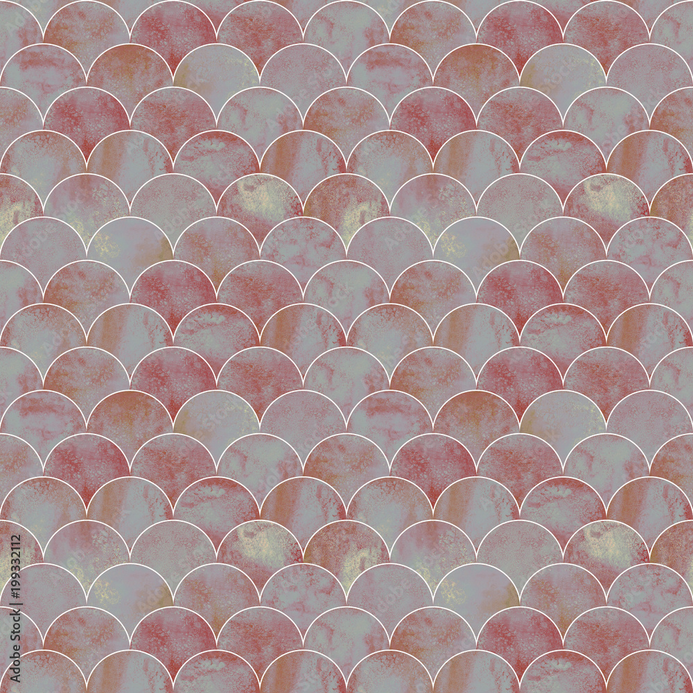 Fototapeta premium Fish scale wave japanese seamless pattern