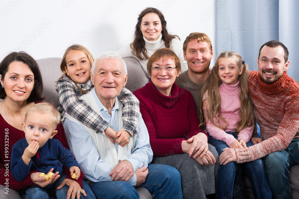 Fototapeta premium Family with children are photographing best moments
