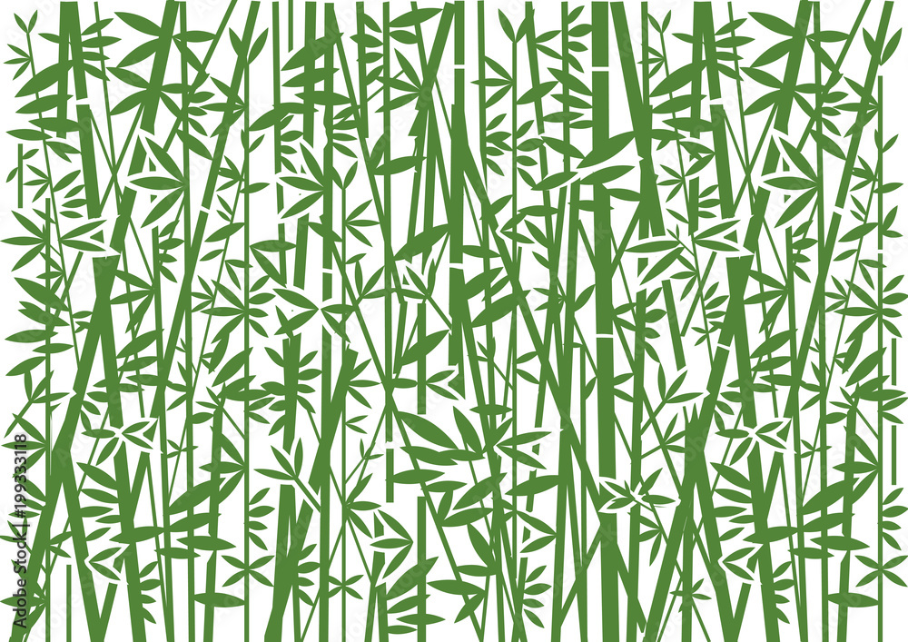 Fototapeta premium Bamboo, Decorative green background. Stylized Illustration of green bamboo decorative background.Vector available. 