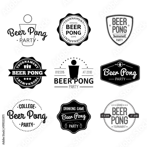 Set logos and icons Beer pong.