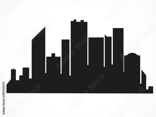 Vector city silhouette in a flat style. Modern urban landscape.vector illustration