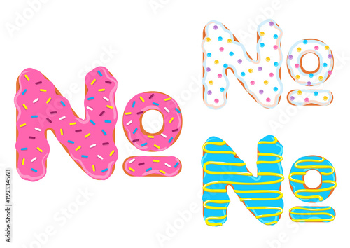 Sweet donut font. number sign