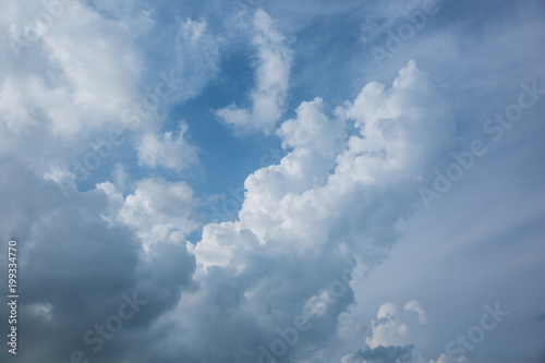 soft clouds and blue sky, abstract white background