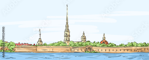 Peter and Paul Fortress. Symbol of Saint Petersburg, Russia.