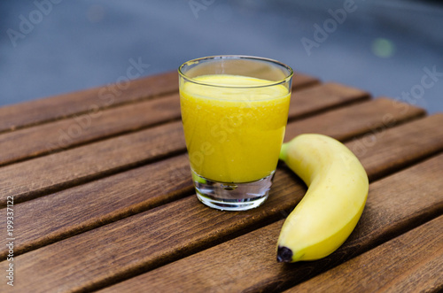 Yellow smoothie with banana