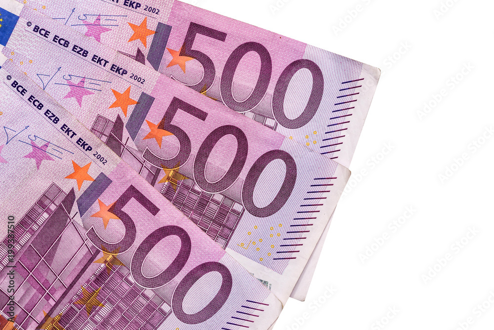 euro banknotes isolated on white background euro banknotes isolated on white background