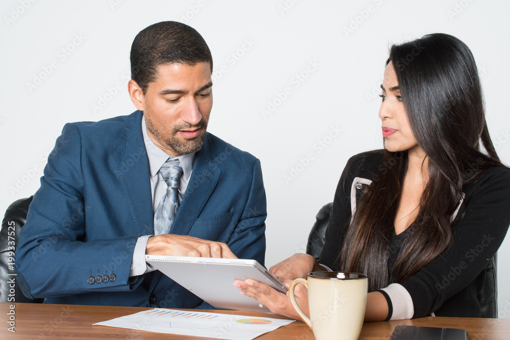 Businesswoman At Work With A Client Businesswoman At Work With A Client