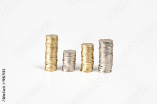 Obraz na płótnie Coin stack, polish zloty, PLN w salonie