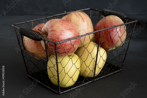 Apples in old basket