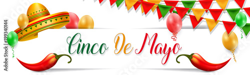 Cinco De Mayo vector design with sombrero.