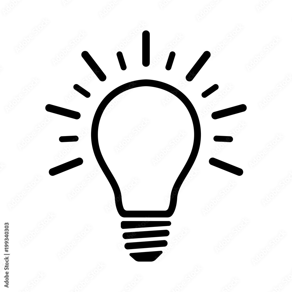 Light bulb icon. light lamp. Vector illustration vector de Stock | Adobe  Stock