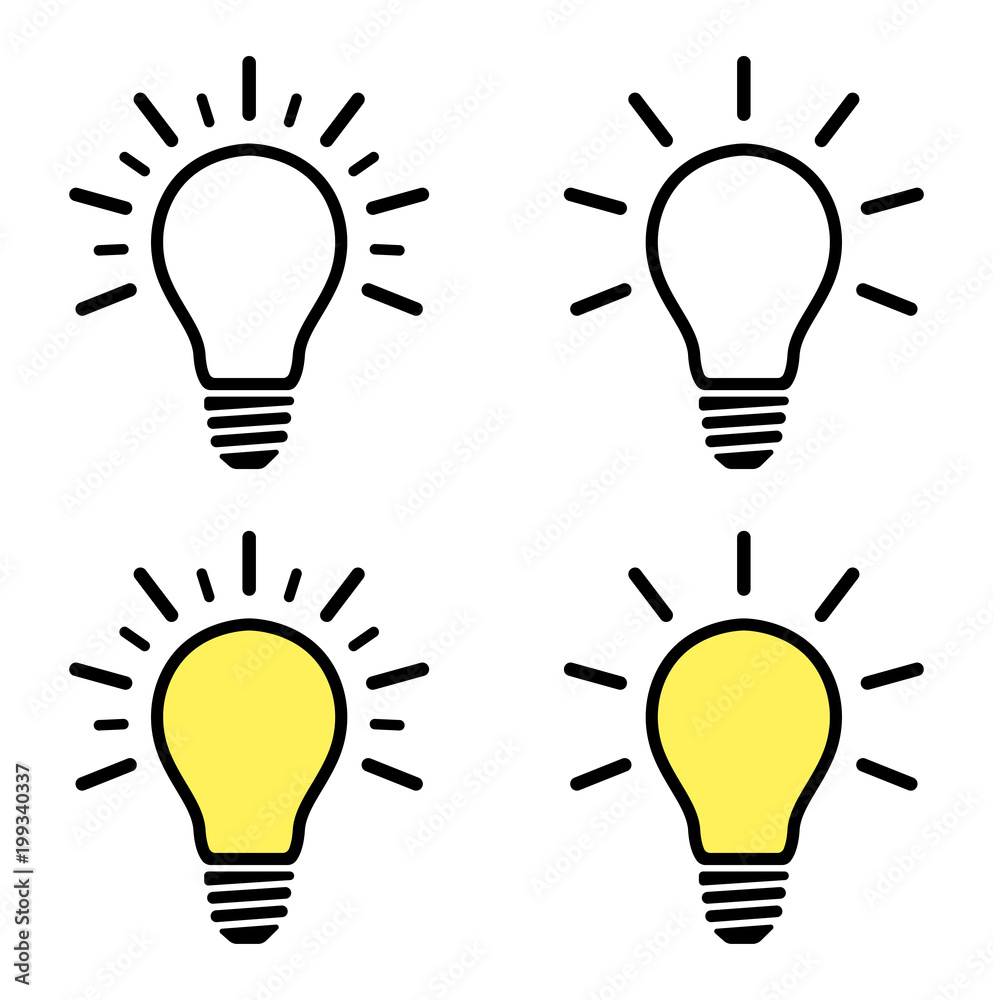 Light bulb icon set. light lamp. Vector illustration Stock Vector | Adobe  Stock