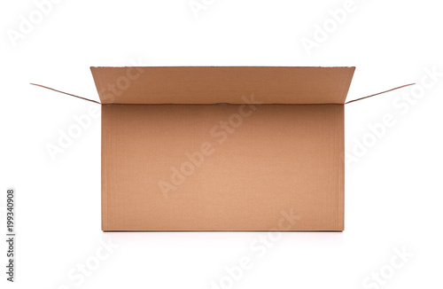 Cardboard mail box isolated on a white background.